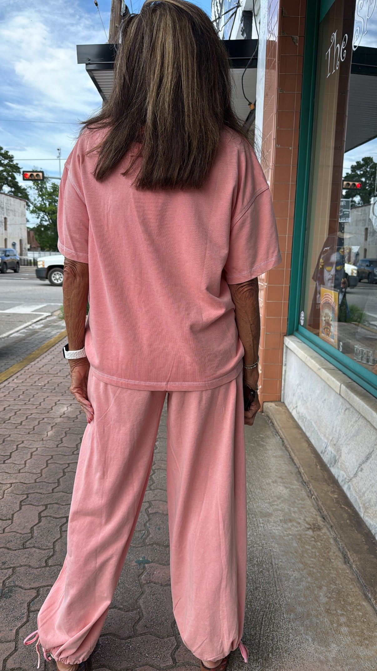 Washed Pink Balloon Pant Set