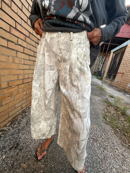 Camo Chameleon Wide-Leg Crop Pants