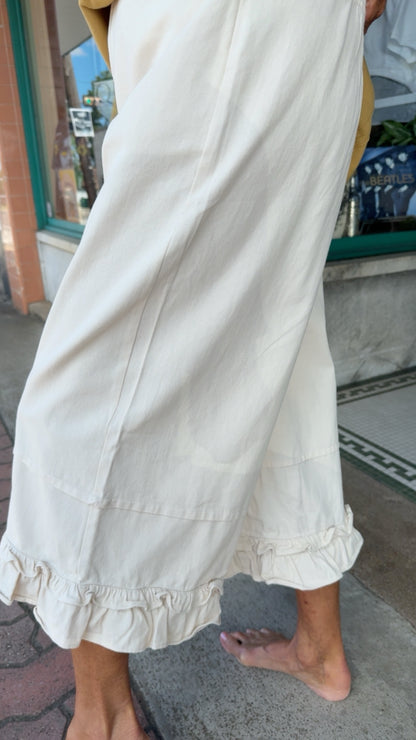 Ivory Prairie Ruffle Twill Jeans