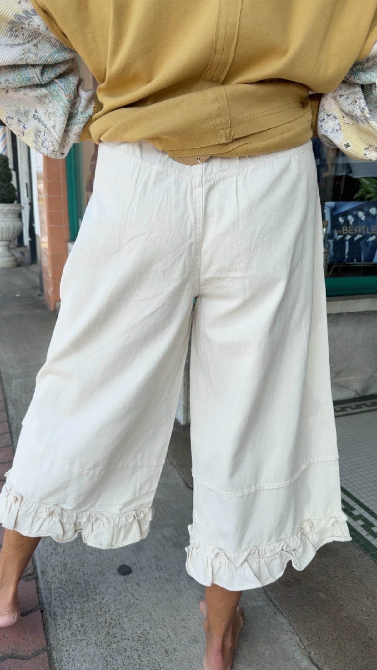 Ivory Prairie Ruffle Twill Jeans