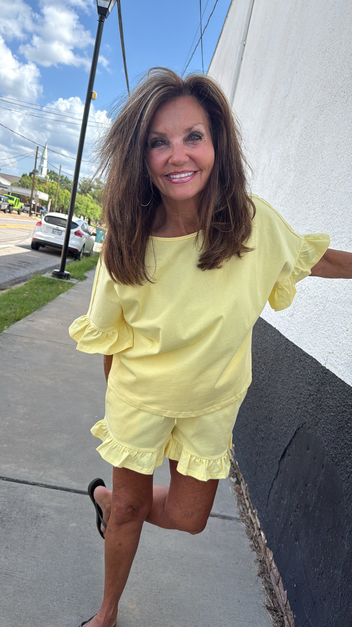 The Lemon Drop Ruffle Short Set