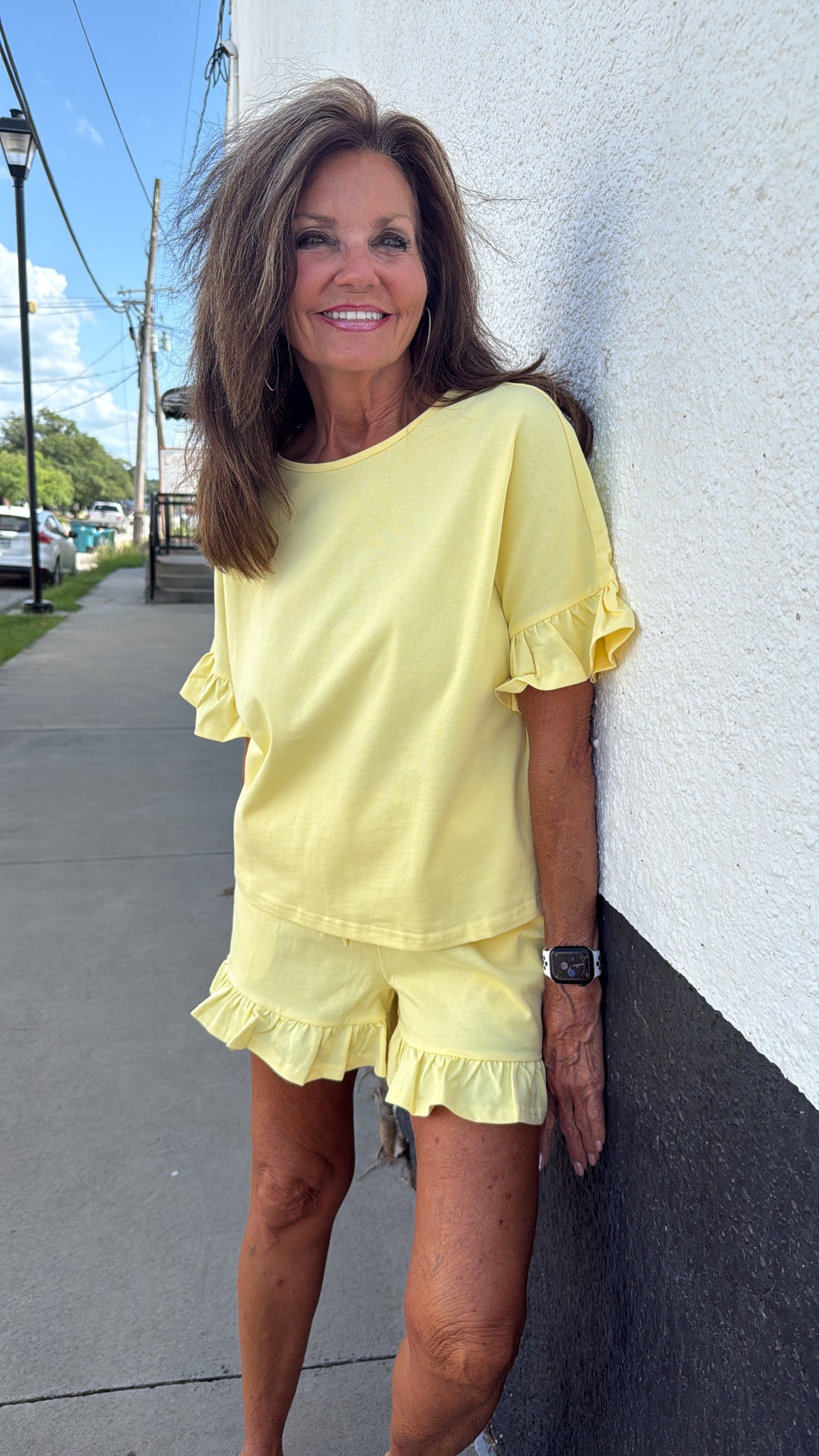 The Lemon Drop Ruffle Short Set